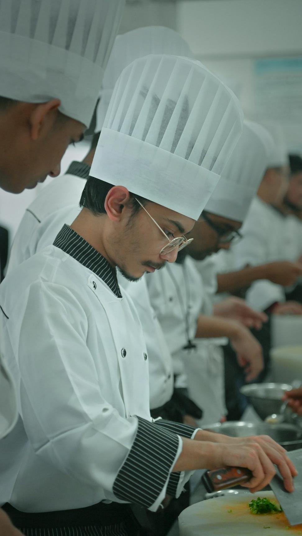 Chef plating dish